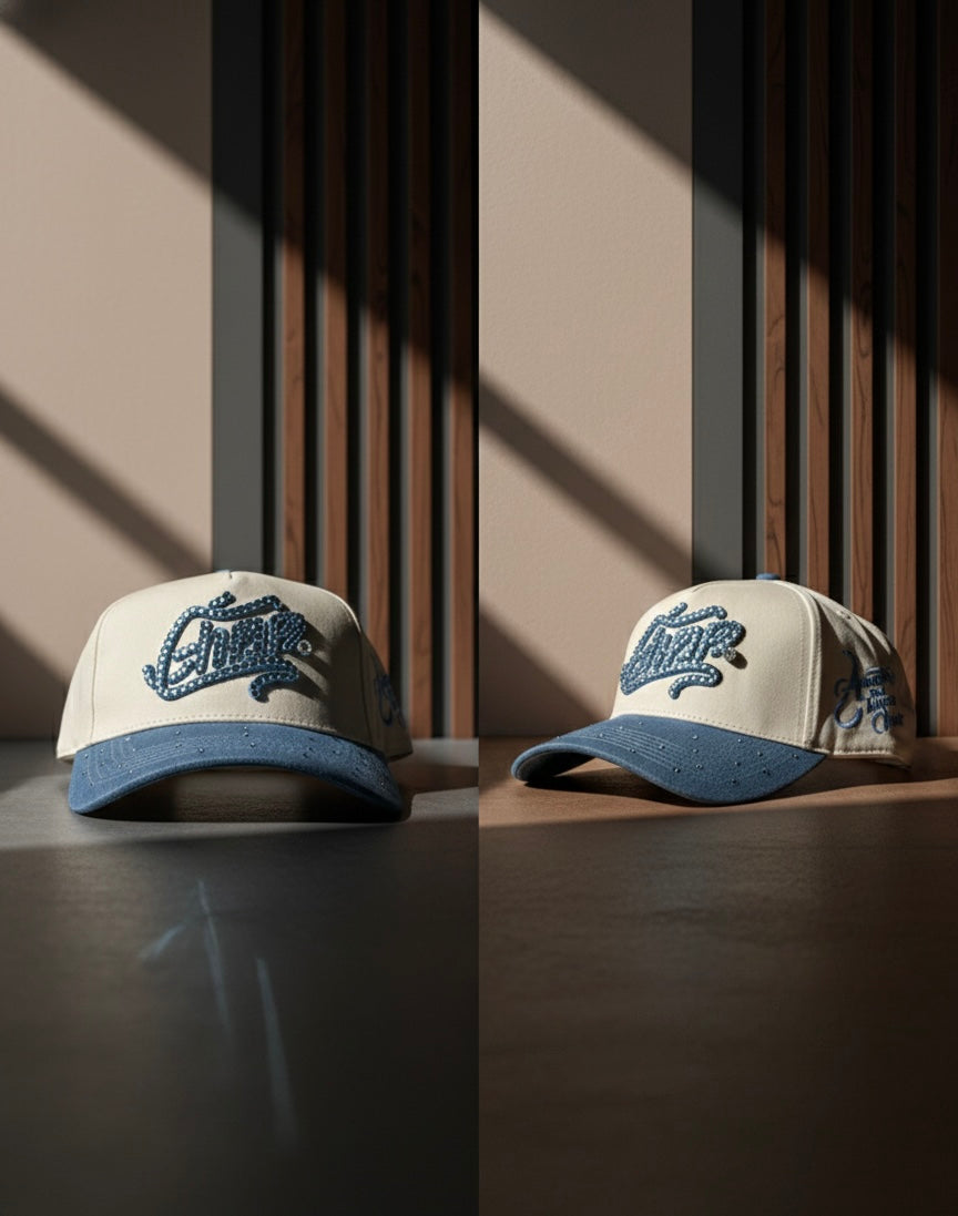 Embroidered Baseball Cap with Crystal Rhinestone