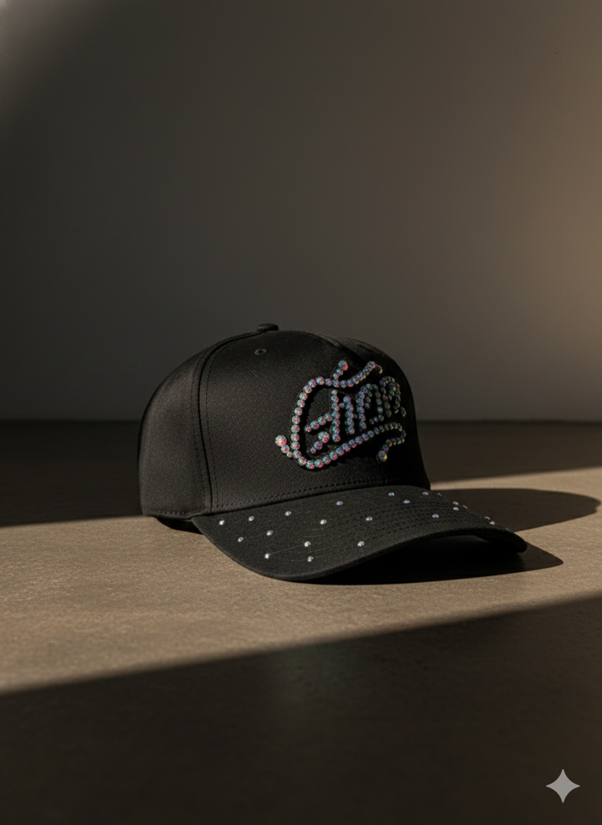 Embroidered Baseball Cap with Crystal Rhinestone
