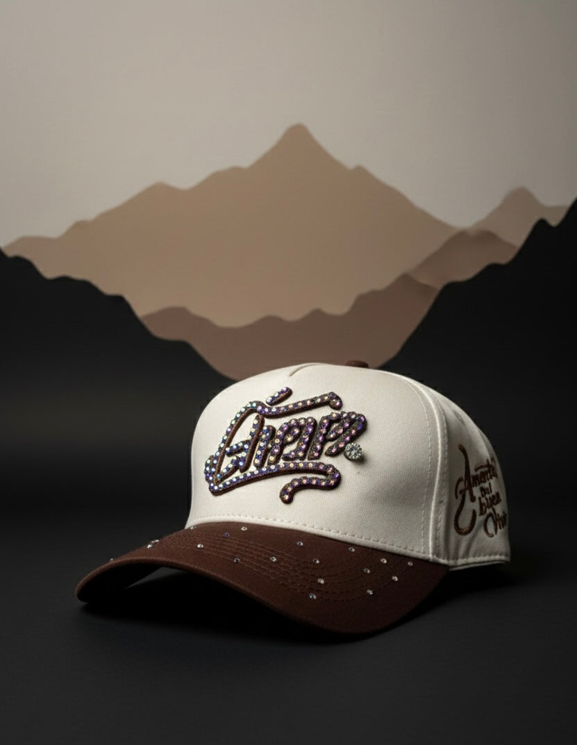 Embroidered Baseball Cap with Crystal Rhinestone
