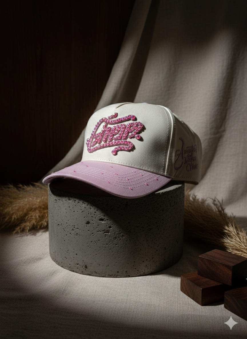 Embroidered Baseball Cap with Crystal Rhinestone