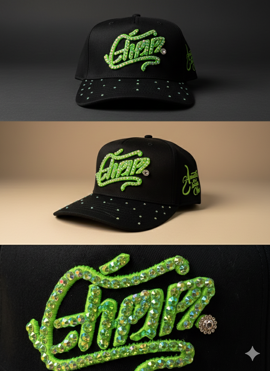 Embroidered Baseball Cap with Crystal Rhinestone