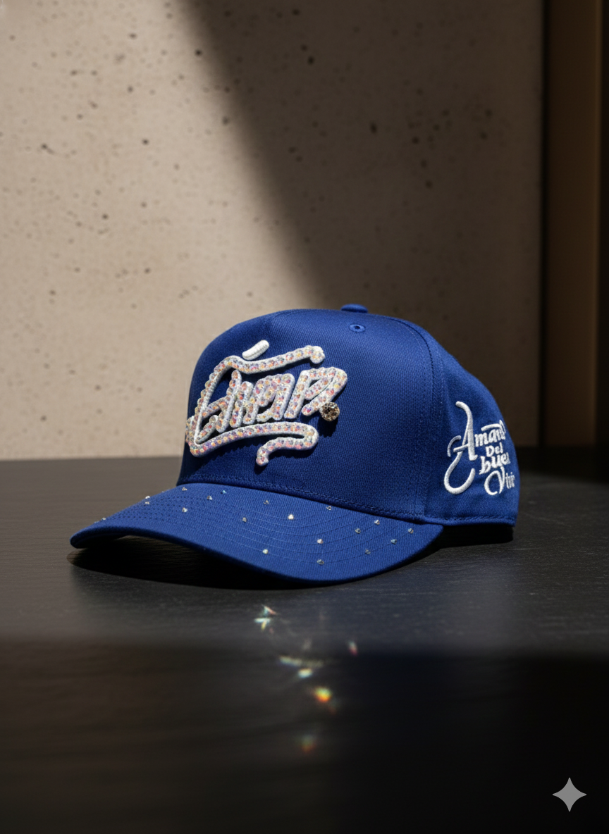 Embroidered Baseball Cap with Crystal Rhinestone
