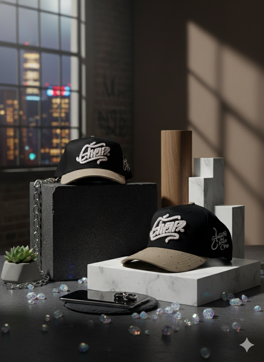 Embroidered Baseball Cap with Crystal Rhinestone