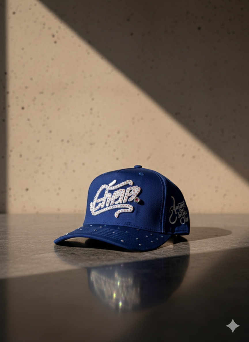 Embroidered Baseball Cap with Crystal Rhinestone