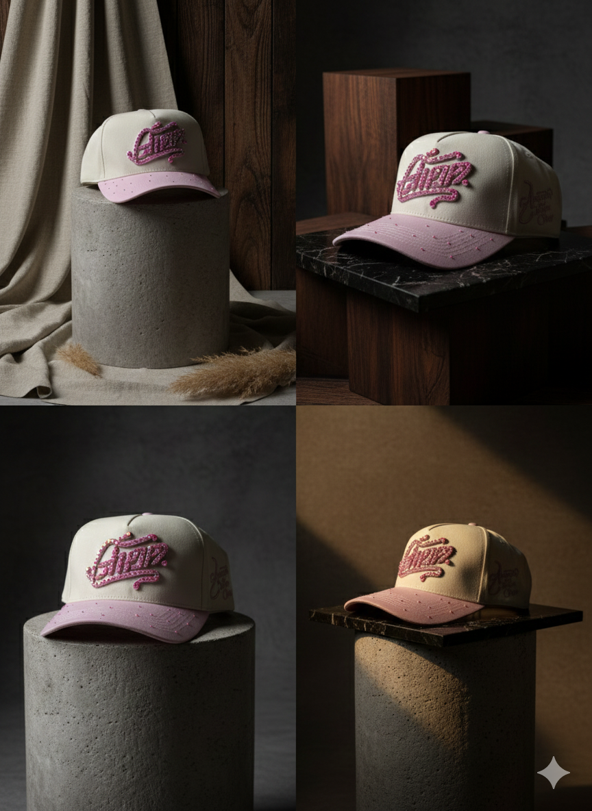 Embroidered Baseball Cap with Crystal Rhinestone