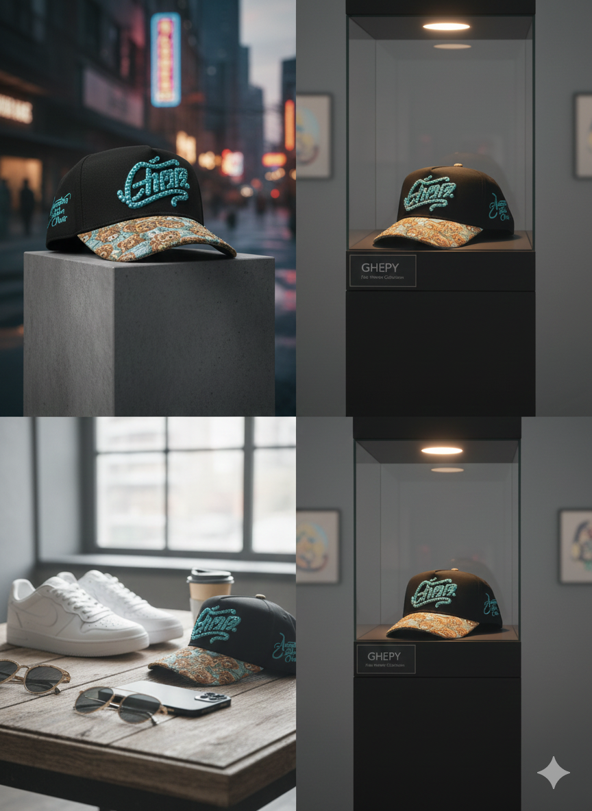 Embroidered Baseball Cap with Crystal Rhinestone & Stamped Brim