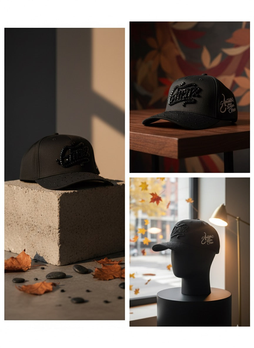 Embroidered Baseball Cap with Crystal Rhinestone