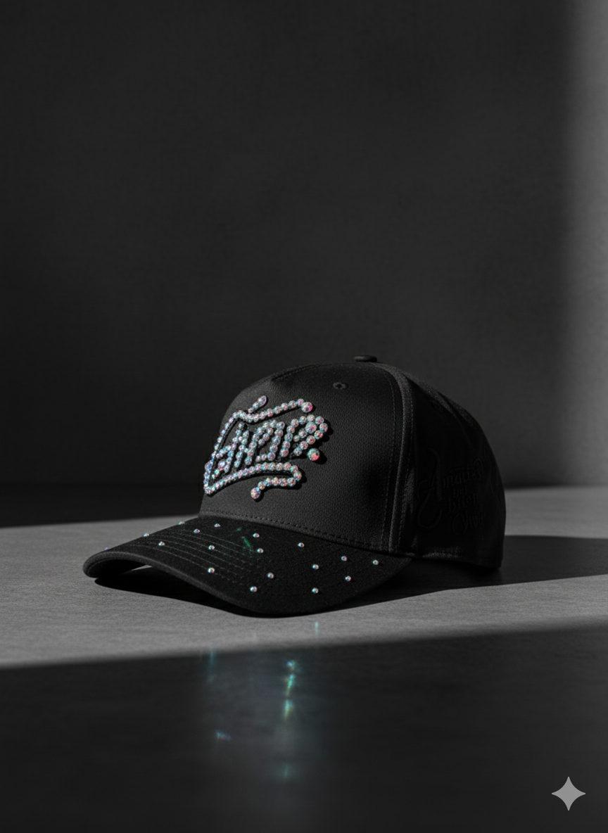Embroidered Baseball Cap with Crystal Rhinestone