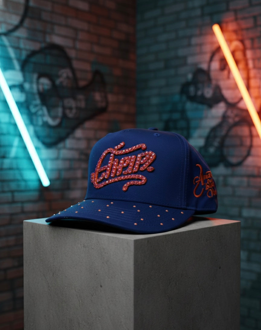 Embroidered Baseball Cap with Crystal Rhinestone