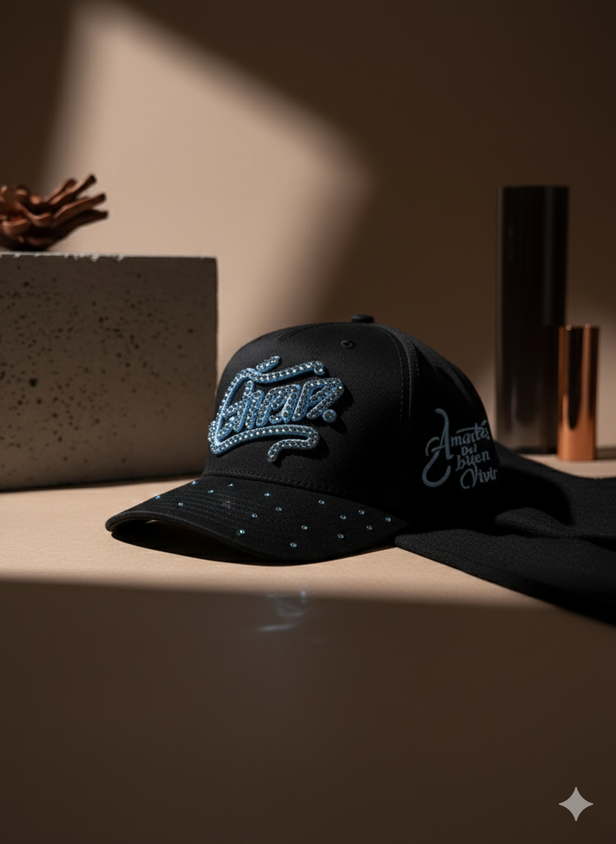 Embroidered Baseball Cap with Chrystal Rhinestone