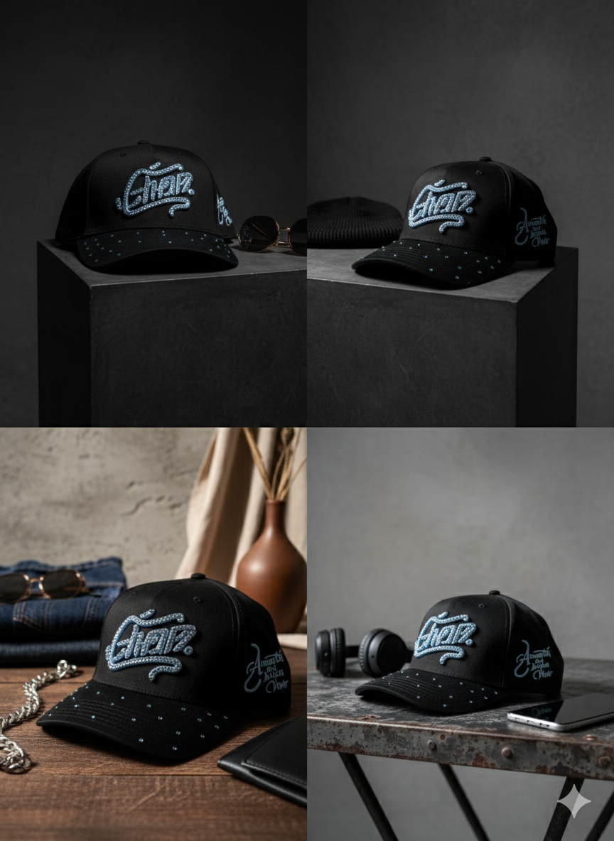 Embroidered Baseball Cap with Chrystal Rhinestone