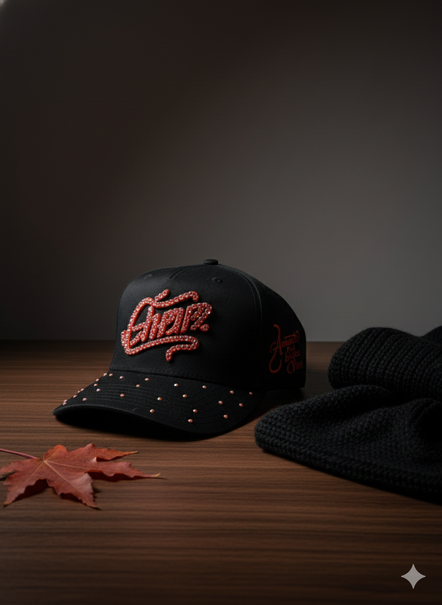Embroidered Baseball Cap with Crystal Rhinestone