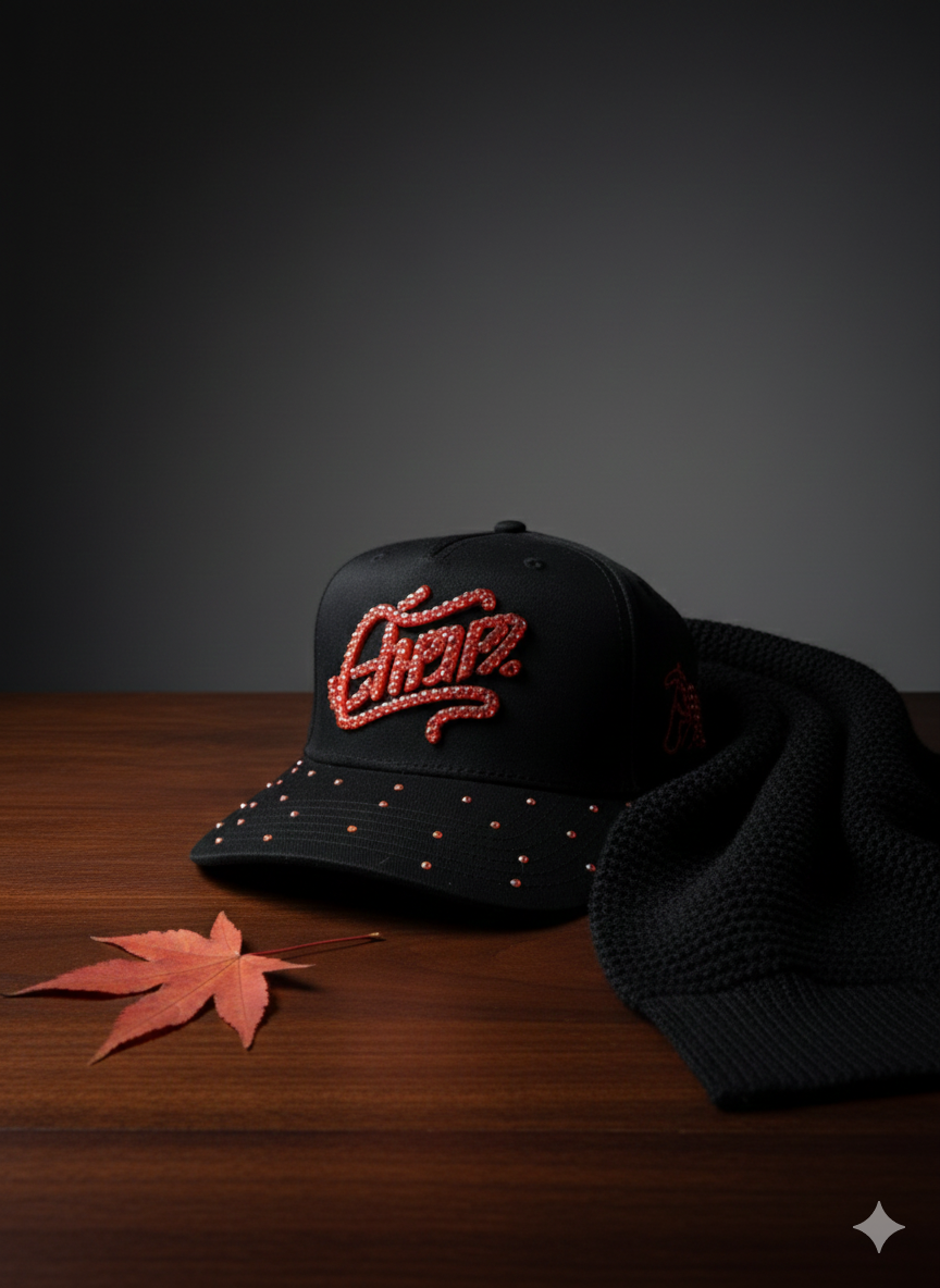 Embroidered Baseball Cap with Crystal Rhinestone