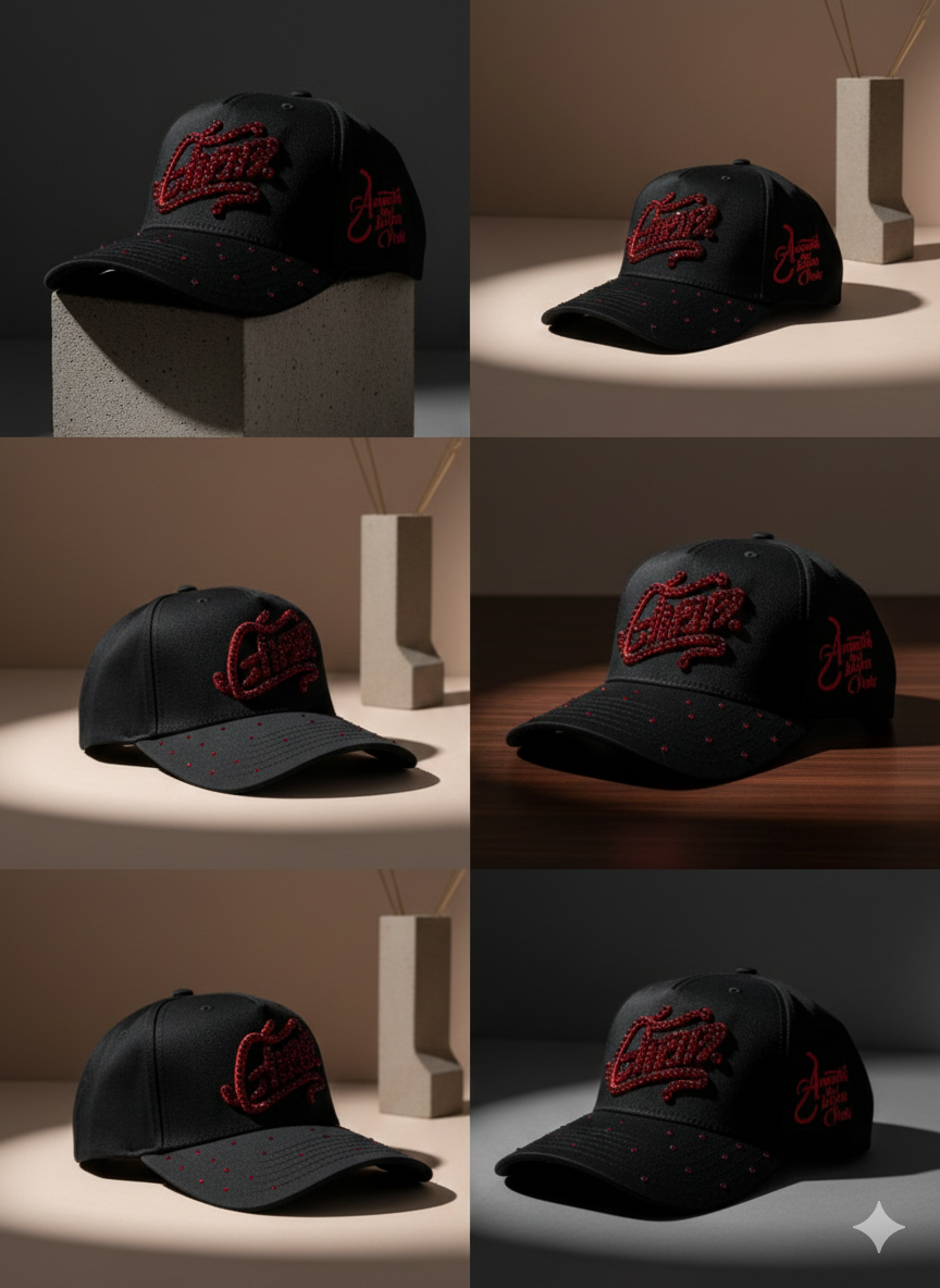 Embroidered Baseball Cap with Crystal Rhinestone (Pura Sangre)