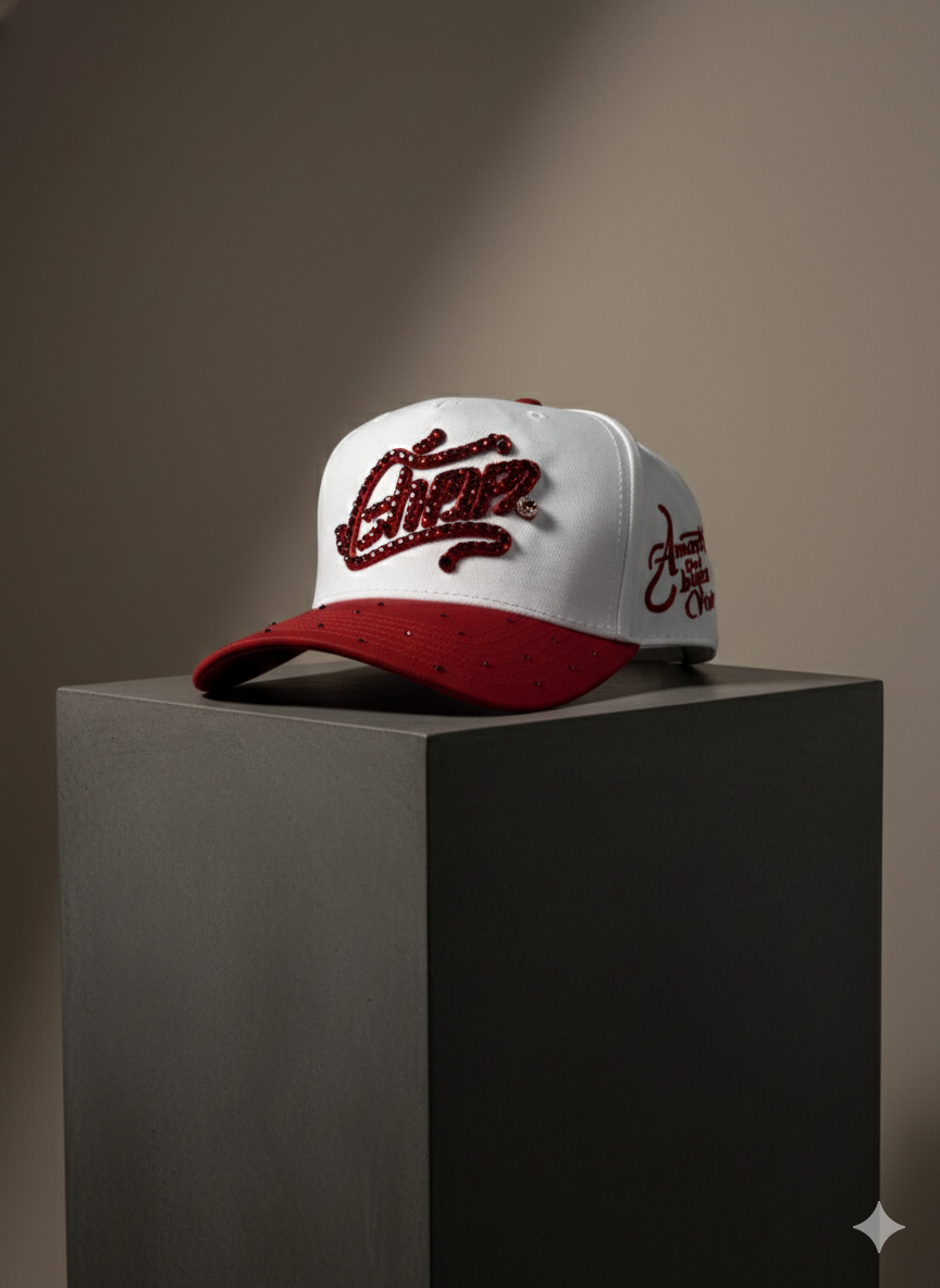 Embroidered Baseball Cap with Crystal Rhinestone