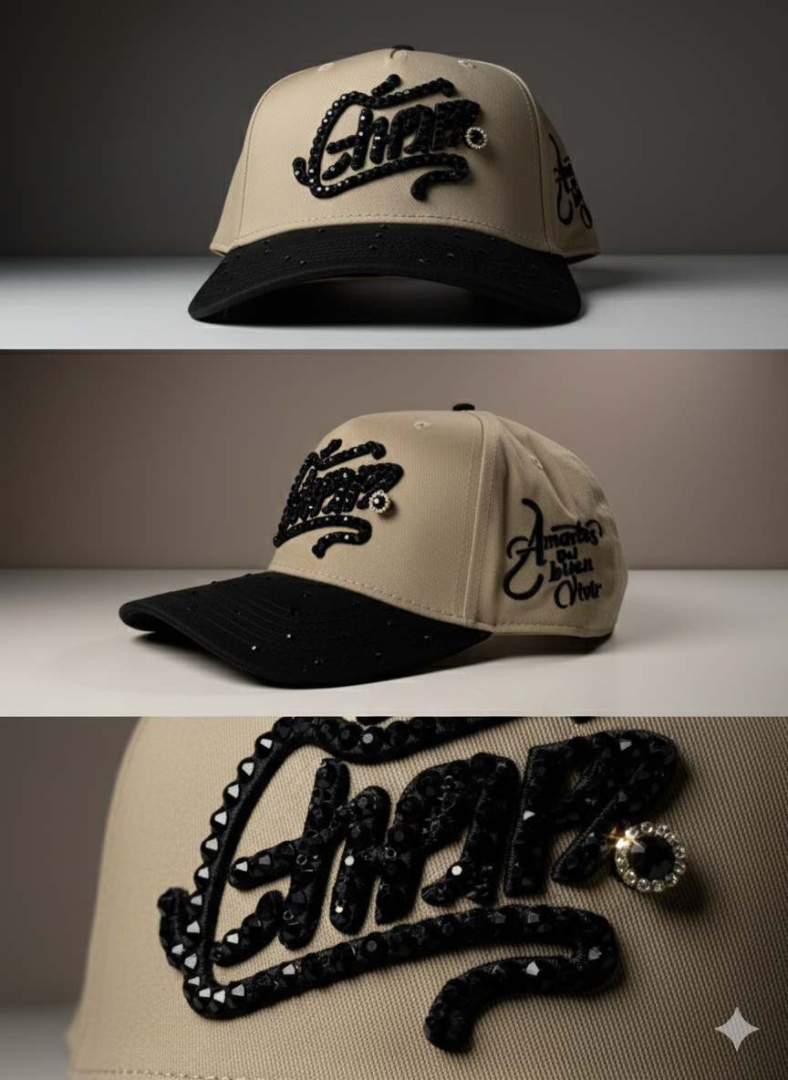 Embroidered Baseball Cap with Crystal Rhinestone